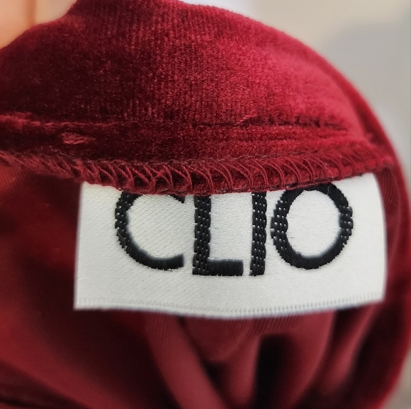 Red velvet voulour midi skirt - Picture 5 of 5